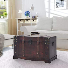Baule in legno vintage con chiusura in metallo per casa, soggiorno, camera da letto, caffetteria, bar, hotel