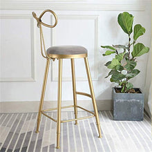 XHCP Mobili da Soggiorno Sgabelli Sgabelli da Bar Moderni Grigi Sedia da Pranzo con Schienale ad Arco e Sedile in Velluto, Sgabelli da Bar per Cucina Colazione Pub Lounge Chair Poggiapi