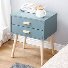 POPSPARK Comodino con Cassetto,Comodino Moderno,Tavolino/Comodino in MDF per Mobile Camera da Letto (Grigio Blu)