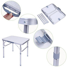 GOTOTOP Tavolo da Campeggio Portatile Tavolo Camper, Campeggio Picnic in Alluminio Pieghevole, Giardino Campeggio Tavolo, Altezza Regolabile, 60.2 x 45cm