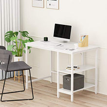 JOISCOPE Scrivania per Computer, Tavolo per Laptop, Scrittorio per Studio con Ripiani in Legno, Tavolo in Stile Industriale Realizzato in Legno e Metallo,100x60x75cm(Finitura bianca)
