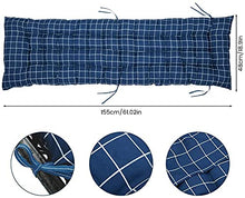 Goodquan Cuscino per sedia a sdraio in morbido cotone per esterni, schienale alto, comodo cuscino per schienale, antiscivolo, lavabile, facile da pulire (blu Plaid, 48 x 155 cm)