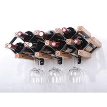 WWWANG - Portabottiglie da Parete per Vino, in Legno Massiccio, Decorazione da Parete per Vino Rosso e Ristorante, B2