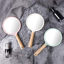 LBWARMB Trucco Specchio con luci 3-Pack tenuto in Mano di Bellezza di Trucco Specchio Rotondo Decorativi di Legno Specchietto con Maniglia Portatile Specchio