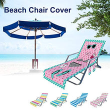 BIUDUI Rivestimento per sedia a sdraio da giardino, in spugna, con 2 tasche, per piscina, spiagge, alberghi da giardino, 210 x 73 cm
