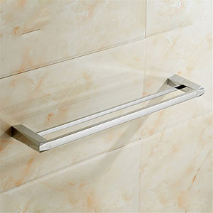 MBYW Portasciugamani Moderno Minimalista Portasciugamani Elegante per Il Bagno di Moda Cromo/Acciaio Inossidabile/Lega di Zinco/Semplice/Doppia Asta/portasciugamani/portasciugamani