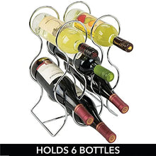 mDesign Set da 2 Portabottiglie – Porta Bottiglia di Vino in Metallo – Porta Bottiglie per la conservazione di 6 Bottiglie di Vino e Altre Bevande – Portabottiglie Vino Moderno – Argento