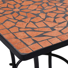 E E-NICES Tavolino da Bistrot con Mosaico Terracotta 60 cm in Ceramica