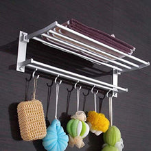 DXMRWJ Mensola angolare per Bagno Mensola portaoggetti in Acciaio Inox Mensola Porta Asciugamani Pieghevole Montato Nuovo Gancio per Organizer Appendiabiti Mensola per Bagno