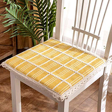 XHNXHN Cuscini per sedie Quadrati Traspiranti, Cuscini per sedili in Pizzo Sgabello da Esterno per Interni Cuscini per sedie da Pranzo Antiscivolo Imbottiti universali Giallo 45x45cm (18x18In)