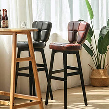 Yxsd - Sgabello da bar con schienale alto, gambe in legno di faggio e seduta in finta pelle, altezza per pub, sedia a cassiere KTV, colore: nero, dimensioni: 78 cm