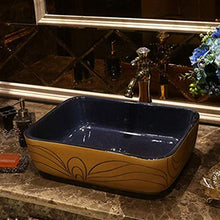 WEHOLY Lavabo in Resina Lavabo da Incasso Ovale in Pietra Naturale Lavabo Rettangolare Retro Creativo Jingdezhen Ceramica Hotel Lavabo antispruzzo