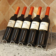 YQJ - Portabottiglie da tavolo in metallo, per bar, cucina e ristorante, completamente montato, per 5 bottiglie