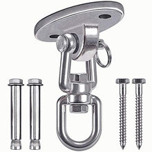 1100KG Capacità Acciaio inossidabile 360° Ruote gancio appendiabiti, gancio soffitto, gancio altalena con bullone per calcestruzzo Set di legno Parco giochi per bambini Outdoor Seat Trapeze Yoga, GYM