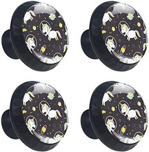 Unicorn Space Astronaut Black Pomelli per Porta Set di 4 Pomelli per Mobili Manopole per Cassetti Cucina Armadio Vetro