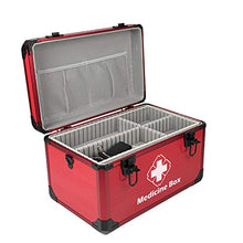 KKYY Pronto Soccorso Di Grandi Dimensioni, Rosso Presente Con Scatola Di Immagazzinaggio Di Medicina In Metallo A Croce Bianca, Kit Di Emergenza Organizer, Con Tracolla, Dimensioni 40 Cm X 25 Cm X 2