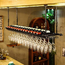Semplice e Creativo Semplice e Creativo Portabottiglie Parete Retrò Semplice e Creativo Portabottiglie Metallo Ferro Portaoggetti Nel Bar Loft Soffitto a Parete Appeso Vino Champagne Bicchiere Calici