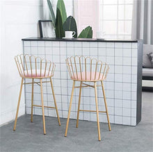 JXXDDQ Sgabelli da Bar Creativi Altezza Poggiapiedi Cucina da Bar Sgabelli da Bar Sedie Colazione Bistrot Cafe Home Contro for Il Tempo Libero Velluto Rivestito in Metallo Dorato