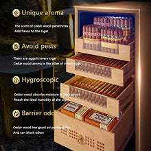 Cigar Cabinet Costante Temperatura E umidità Intelligente Sigaro Sigaro Elettronico Gabinetto Gabinetto Legno di Cedro Domestica Cigar Cabinet 3 Strati 48L (Color : Black, Size : 36 * 50 * 65cm)