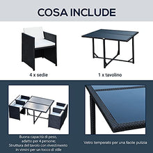Outsunny Set Mobili da Giardino 5pz Set Tavolo da Pranzo con 4 Sedie con Cuscini Combinabili a Rettangolo