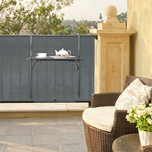 Relaxdays Tavolino Pieghevole da Balcone, Tavolo da Appendere Ringhiera, Altezza Regolabile, Resistente Intemperie, Nero