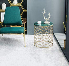 TONG HXF- Tavolino da caffè Oro Piccolo Tondo di Marmo Struttura Tabella Creative Design Hollow di Lusso sul Suo Meglio Durevole (Color : Green)