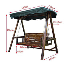 HLZY Grande aliante all'aperto con Supporto, Sedie a Battente all'aperto per Adulti, Giardino in Legno Swing Swing Swing Seden Banco Perfetto per Patio, Giardino