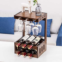 Cremagliera Del Vino Freestanding 6 Bottiglia 6 Tazze Bambù Controsoffitto Vino Cremagliera Di Vetro Cucina Soggiorno Cantina Sala Da Pranzo Decorazione Della Casa Cremagliera Del Bicchiere Di Vino