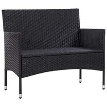 vidaXL Panchina in Polirattan Nera 106x60x84 cm Panca da Esterni Giardino