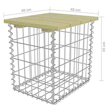 Tidyard Giardino Panchina Gabbione,Gabbione di Alta Qualitá con Sgabello Acciaio Zincato e Legno FSC 120x40x45 cm