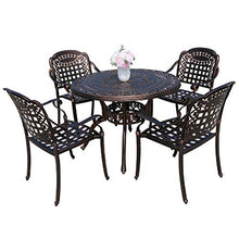 CGBF-Tavolo Rotondo A 4 Posti da 100 cm,Patio Balcone Mobili da Giardino Set Bistrot,Alluminio Fuso in Sabbia Artigianale, Resistente alle Intemperie
