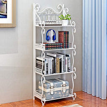 &ripiano di stoccaggio Scaffalature in Ferro battuto Cucina per la casa Bagno a 4 Strati Lavabo da Terra Scaffale Balconcino Ripiano per la conservazione di mobili Bianco Scaffale di Finitura