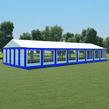vidaXL Gazebo da Giardino Bersò Padiglione Tendone Tenda Pergola Pergolato Chiosco Arredo Esterno Giardino d'inverno in PVC Blu e Bianco