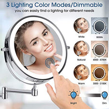 JYJYES Specchio per Trucco 10X Specchio per Bagno con Ingrandimento Professionale Specchio Parete con luci LED Regolabile e Rotazione a 360°,8" Specchio Doccia con Carica USB