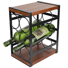 Portabottiglie a 3 ripiani, portabottiglie portabottiglie portabottiglie piccolo portabottiglie in metallo per un massimo di 6 bottiglie per cantinetta da bar, la cantina della cucina misura 17,7 x 24