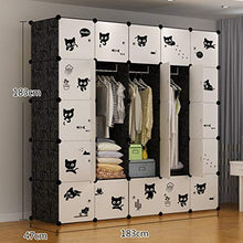 FHW Armadio Moderno Semplice Minimalista Bagagli Cloth Armadio di plastica Tessuto Cabinet (2 Stili) Guardaroba (Size : 183x47x183cm)