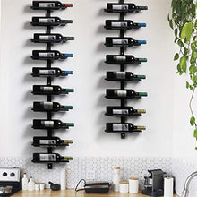 Yaheetech Portabottiglie Vino da Parete Ferro Scaffale Metallo Vino Porta 10 Bottiglie 126 cm Mobile Esposizione Vino Nero