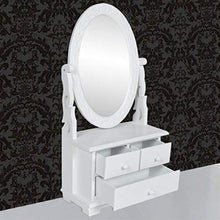 QWSX Design Semplice Armadietto di vanità Moderno con Ovale Specchio Tilting Mirror of Pine Wood Jewelry Cabinet Comò con Due cassetti for Camera da Letto Alta qualità (Color : White)