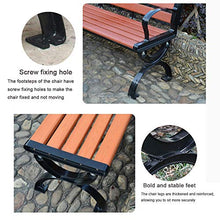 outdoor furniture Panche da Parco in Legno massello, panche da terrazza in Legno massello in Ferro battuto, sedili per Esterni con braccioli e schienali, Adatti per Prati, Punti panoramici e piazze