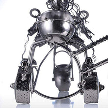 Semplicità Elegante Opera Punk Doppia Moto Locomotiva Metallo Vino Portabottiglie Desktop Veranda Decorazione Domestica Bar Decorazioni Ristorante Argento Bello Ed Elegante, HJJ