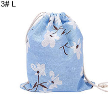 topxingch, Borsa con Chiusura a Cordoncino, in Cotone, con Stampa di Foglie, Fiori, Gatti, Organizer Portatile da Viaggio