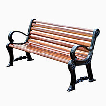 Giardino esterno panchina sedia, Anticorrosivo in legno massello metallo parco panca con schienale e braccioli, Panchine per lounge park per terrazze da giardino, Adatto per parchi, portici
