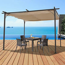Outsunny Gazebo Pergola Gazebo pergola da Giardino con Coulisse Gazebo Pergola da Giardino per Esterno in Poliestere Struttura in Acciaio, Bianco, 350 x 350 x 230 cm
