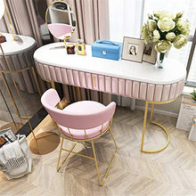 EXCLVEA Sedile per Trucco per Camera da Letto Salotto Rosa Vanity Sedie Accent Imbottito di Trucco Gambe feci con placcatura in Oro Metallo for Camera da Letto in Camera da Pranzo Cucina Patio