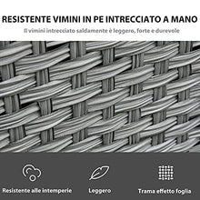 Outsunny Salotto da Giardino Set 6 Pz con Divano e Poltrone da Esterno, Mobili da Giardino in Rattan Grigio