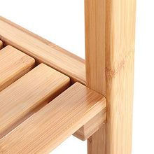 Sgabello da doccia in bambù, panca portaoggetti in legno, sedia da doccia, sedia da bagno antiscivolo, organizer con mensola, 42 x 32 x 50,5 cm