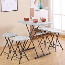 sogesfurniture Tavolo Pieghevole da Picnic da Giardino Bianco Portatile, Perfetto Come Tavolo da Campeggio, da Buffet, da Cucina, Regolabile in Altezza, 76x50x54/62/74cm, HP-76X-BH