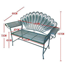 Panchina per terrazza da parco Panchine per il tempo libero da esterno, Panchina da giardino in ghisa resistente alle intemperie e antiruggine con schienale e braccioli, Panchina decorativa retrò per