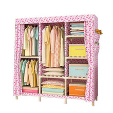 Jurass Armadio Pieghevole in Legno a Doppia Tela (Rosa) - Scompartimento Camera da Letto - Armadio a Combinazione e Armadio Beige (L130cm X L45cm X H170cm)