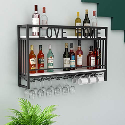 Gqq @ Porta calici Supporto per calici Montato Armadi per Vino della Decorazione della Parete per Cucina, Sala da Pranzo, Bar o Cantina Telaio in Ferro